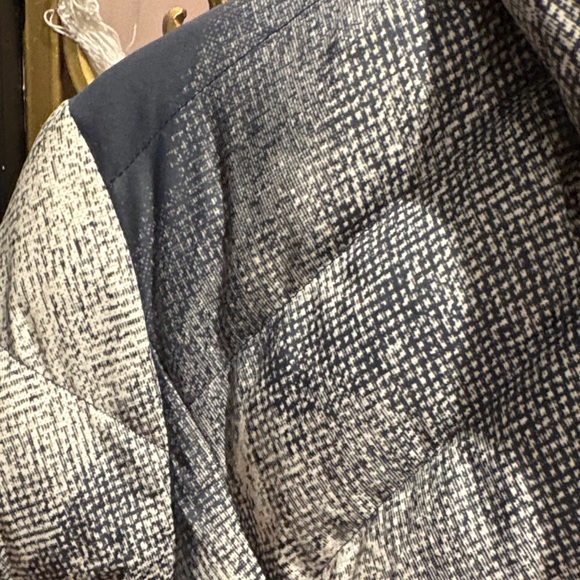 Splash art helmut lang down feather Gray Puffer Jacket coat ski small hood - Picture 4 of 14